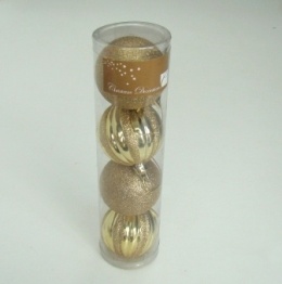 Tuba z Bombkami 60 mm. 4 szt. Srebro