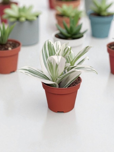 Trzykrotka zebra Tradescantia zebrina Duża w zwisajacej doniczce biala