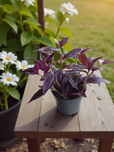 Trzykrotka zebra Tradescantia zebrina czerwona