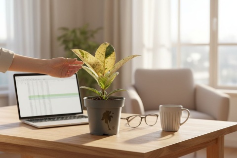 Ficus elastica Schrijveriana Figowiec sprężysty variegata