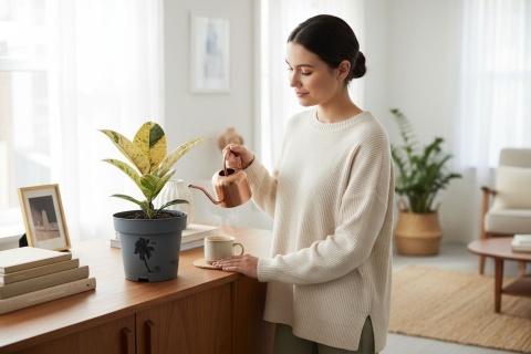 Ficus elastica Schrijveriana Figowiec sprężysty variegata